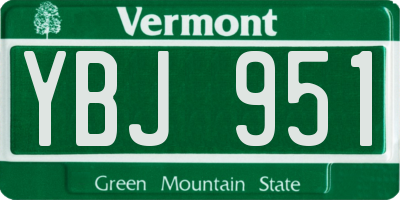 VT license plate YBJ951