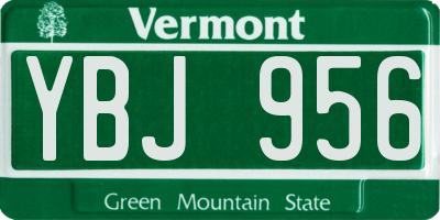 VT license plate YBJ956