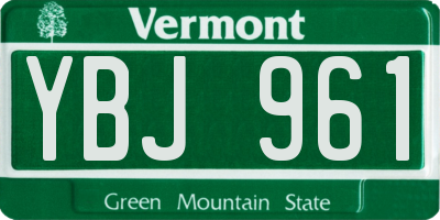VT license plate YBJ961