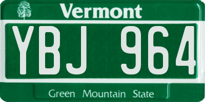 VT license plate YBJ964