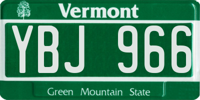 VT license plate YBJ966