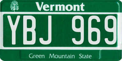 VT license plate YBJ969