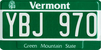 VT license plate YBJ970