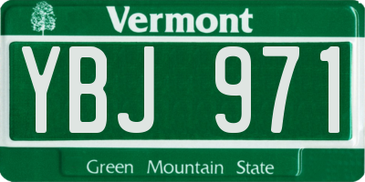 VT license plate YBJ971