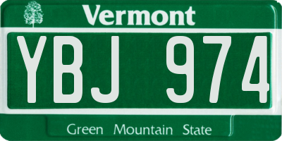 VT license plate YBJ974