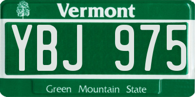 VT license plate YBJ975