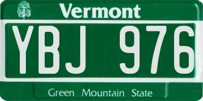 VT license plate YBJ976