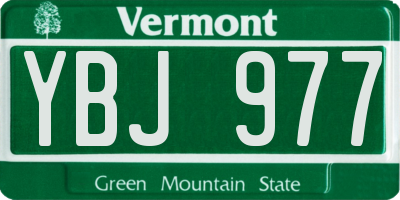 VT license plate YBJ977