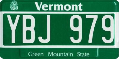 VT license plate YBJ979