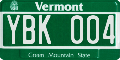 VT license plate YBK004