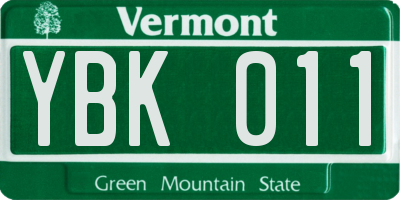 VT license plate YBK011