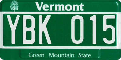VT license plate YBK015