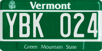 VT license plate YBK024