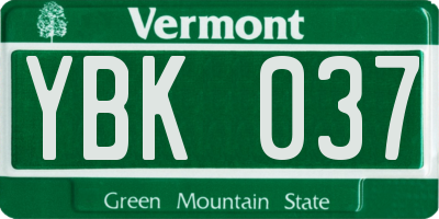 VT license plate YBK037