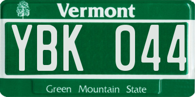 VT license plate YBK044