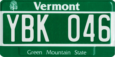 VT license plate YBK046