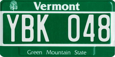 VT license plate YBK048