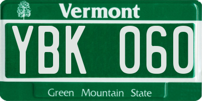 VT license plate YBK060
