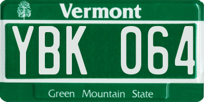 VT license plate YBK064