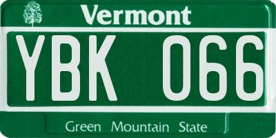 VT license plate YBK066