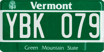VT license plate YBK079