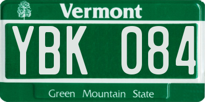 VT license plate YBK084