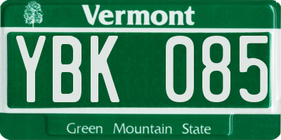 VT license plate YBK085