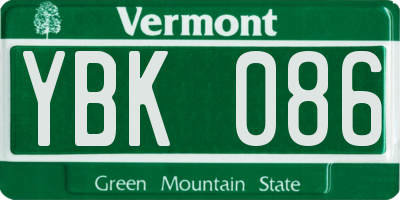 VT license plate YBK086