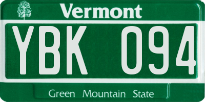 VT license plate YBK094