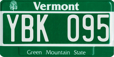 VT license plate YBK095