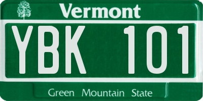 VT license plate YBK101