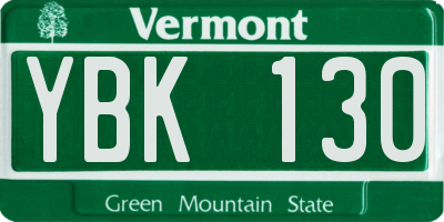 VT license plate YBK130