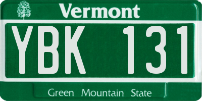 VT license plate YBK131