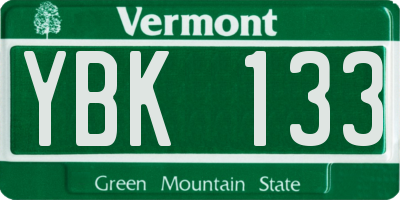 VT license plate YBK133