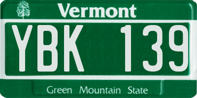 VT license plate YBK139