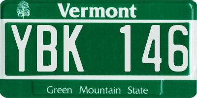 VT license plate YBK146
