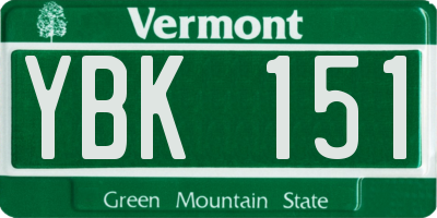 VT license plate YBK151