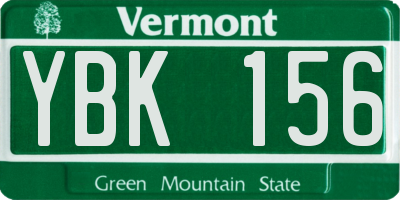 VT license plate YBK156