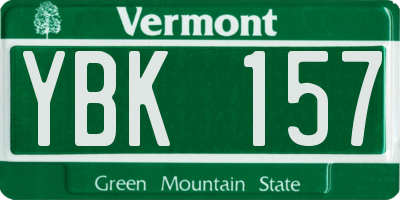 VT license plate YBK157