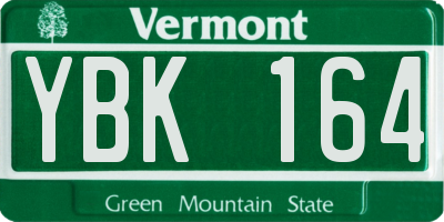 VT license plate YBK164
