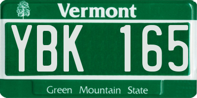 VT license plate YBK165