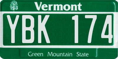 VT license plate YBK174