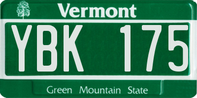 VT license plate YBK175