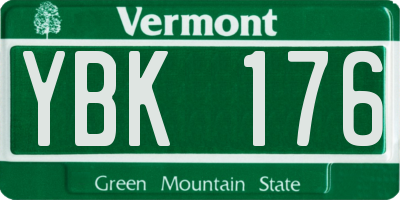 VT license plate YBK176