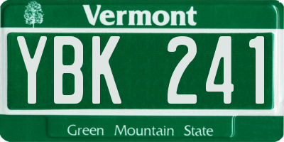 VT license plate YBK241