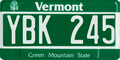 VT license plate YBK245