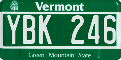 VT license plate YBK246