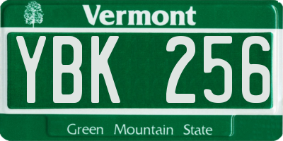 VT license plate YBK256