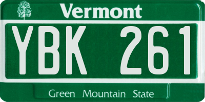 VT license plate YBK261