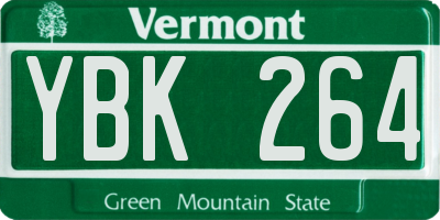 VT license plate YBK264